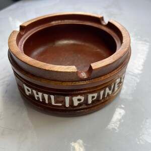 Vintage Philippines Wooden Ashtray